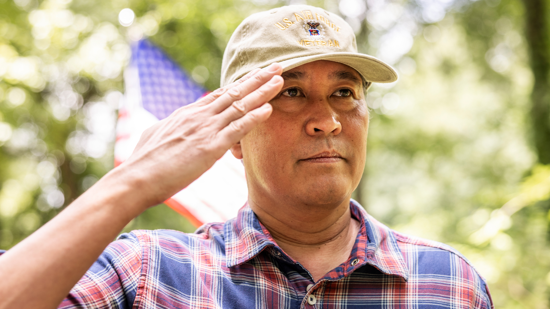 Veteran giving a salute