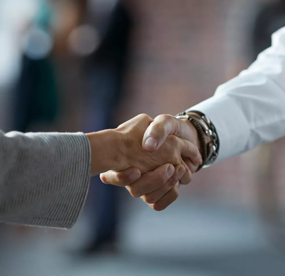 Two people shaking hands