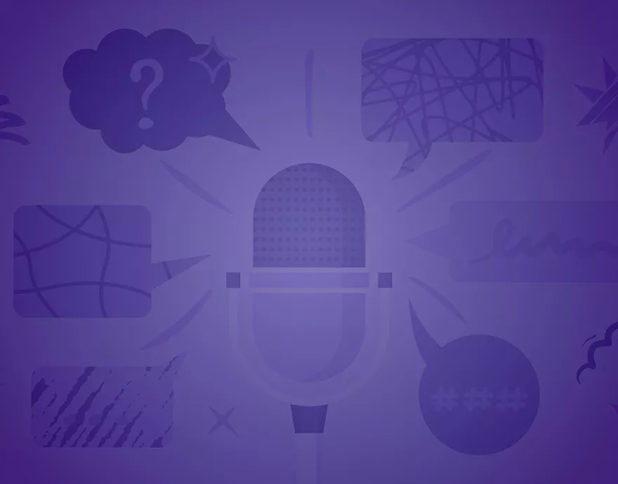 Message bubble and microphone icons