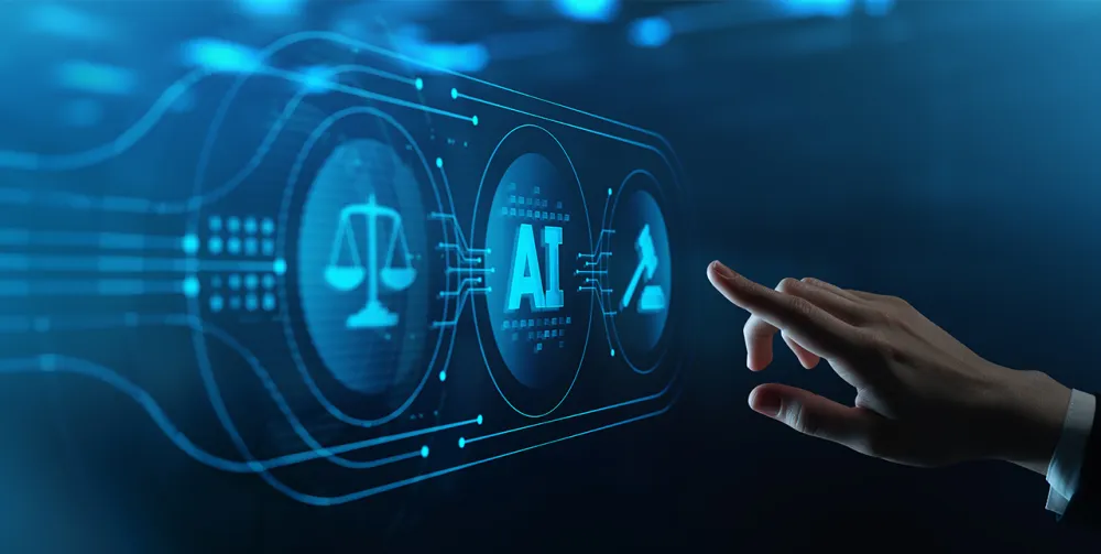 Finger pointing at digital screen