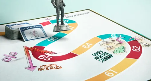 Game piece moving around on a board game